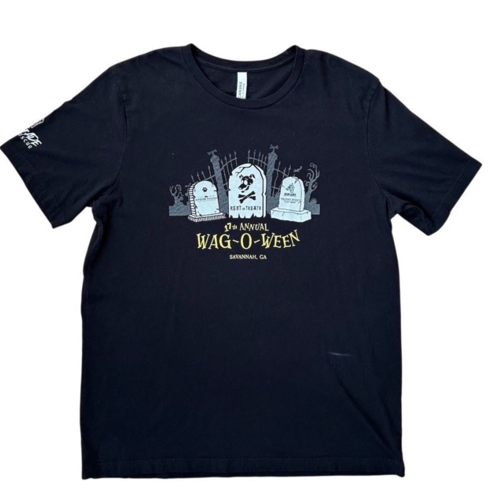 BELLA+CANVAS Men's T-Shirt Size XL Black Wag-O-Ween Savannah GA Graphic Print